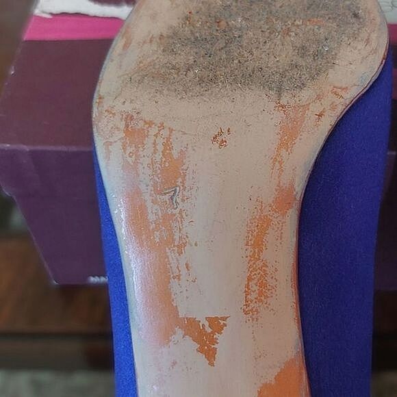 Vtg 80s Stuart Weitzman for Mr. Seymour blue sateen pumps - Picture 11 of 16